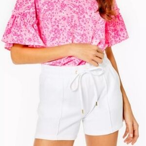 New Lilly Pulitzer Elani knit shorts Resort White Medium